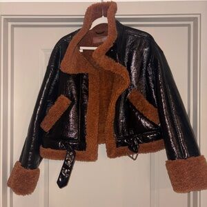 Blank NYC Black and Brown Teddy Jacket
